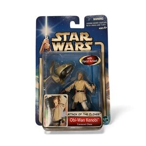 NEW Star Wars Attack of the Clones Obi-Wan Kenobi Coruscant Chase Action Figure